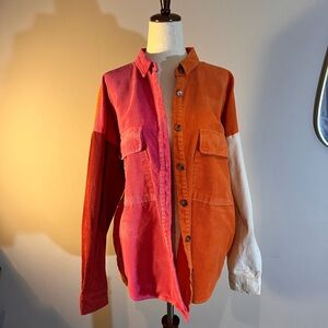 Vici Corduroy Colorblock Shacket